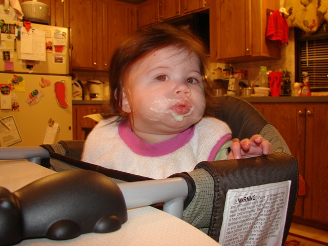 Eating big girl food!